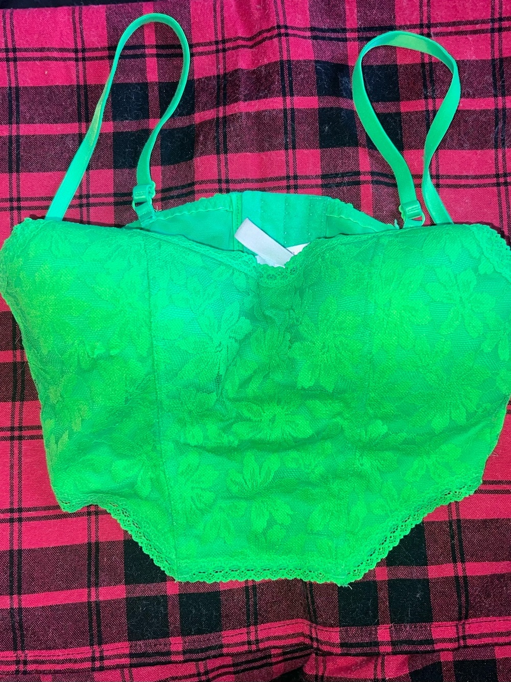 Victorias Secret Green Lace Bustier